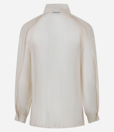 Camisa Texturizada en Voile con Cuello Lazo 9