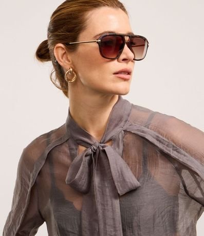 Camisa Texturizada en Voile con Cuello Lazo 5