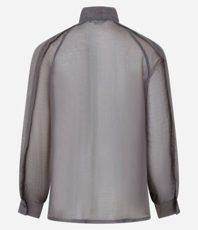 Camisa Texturizada en Voile con Cuello Lazo 9