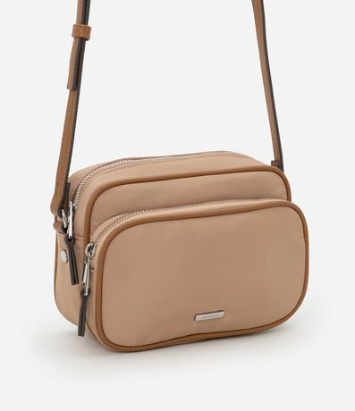 Bolso Camera con Bolsillo Externo y Detalle Contrastante