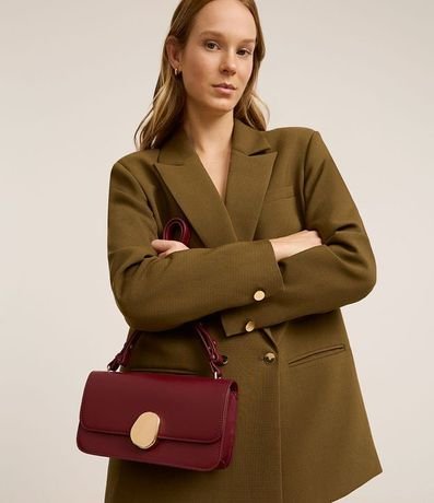 Cartera Shoulder Mediana con Tapa y Detalle Metalizado 8