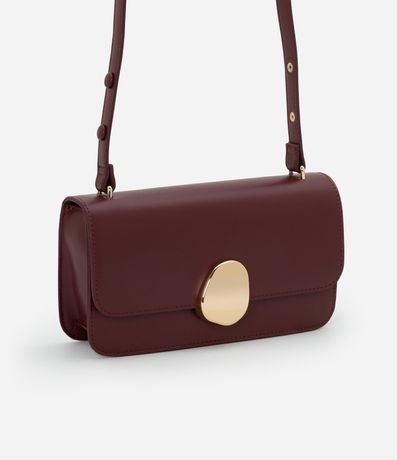Cartera Shoulder Mediana con Tapa y Detalle Metalizado 2