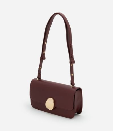 Cartera Shoulder Mediana con Tapa y Detalle Metalizado 7