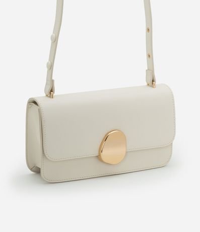 Cartera Shoulder Mediana con Tapa y Detalle Metalizado 2