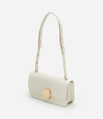 Cartera Shoulder Mediana con Tapa y Detalle Metalizado 6
