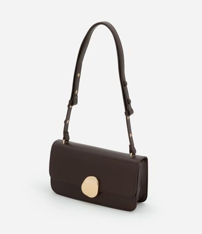Cartera Shoulder Mediana con Tapa y Detalle Metalizado 7