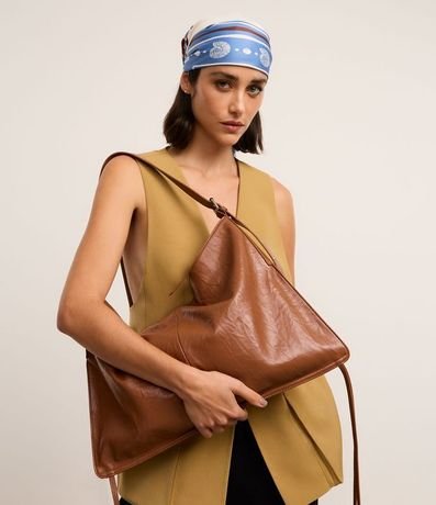 Cartera Hobo Grande en PU con Tiras Laterales 1