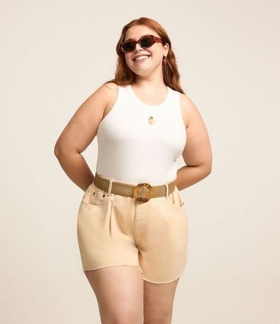 Short Evasé en Sarga Liviana con Bajo a Hilo Curve & Plus Size