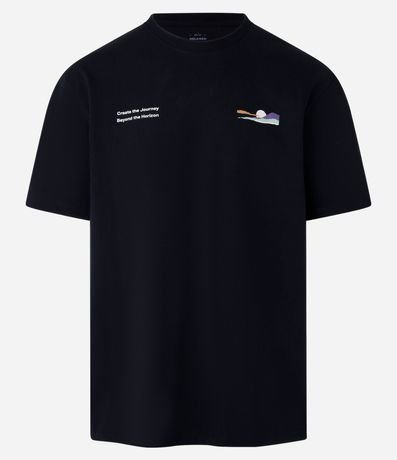 Remera Relaxed en Algodón con Estampa de Montaña 6