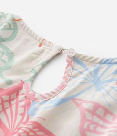 Vestido Infantil con Recorte y Estampa Mariposa - Talle 5 a 14 años 4