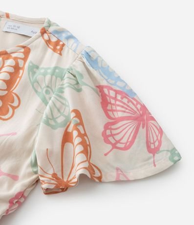 Vestido Infantil con Recorte y Estampa Mariposa - Talle 5 a 14 años 6