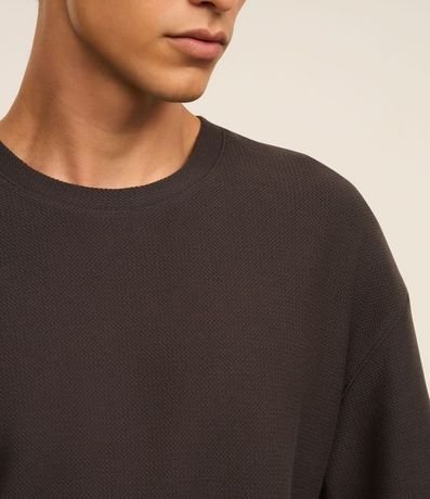 Remera Relaxed en Algodón con Textura Chevron 3