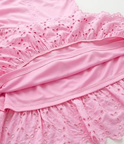 Vestido Infantil con Broderie y Fruncido - Talle 5 a 14 años 6