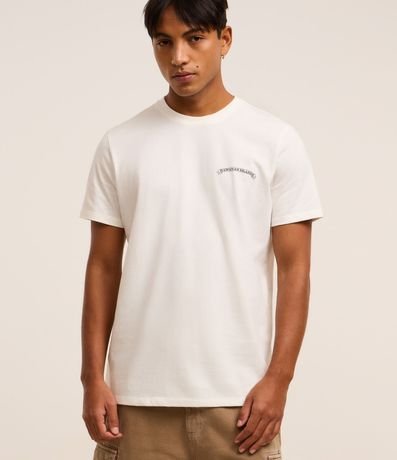 Remera Comfort en Algodón con Estampa de Mapa y Lettering