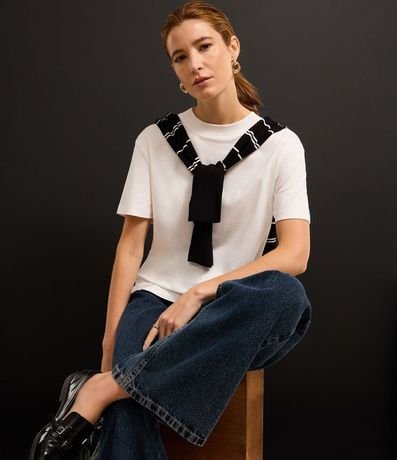 Blusa en Algodón Pima con Cuello Redondo 7