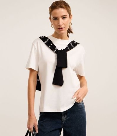Blusa en Algodón Pima con Cuello Redondo