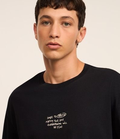 Remera Relaxed en Algodón con Estampa Estátua de Mármore 3