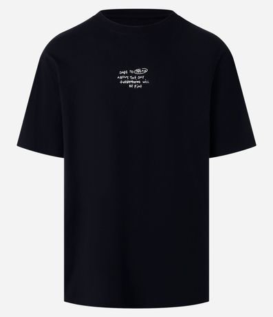 Remera Relaxed en Algodón con Estampa Estátua de Mármore 7