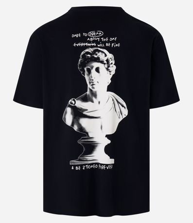 Remera Relaxed en Algodón con Estampa Estátua de Mármore 8