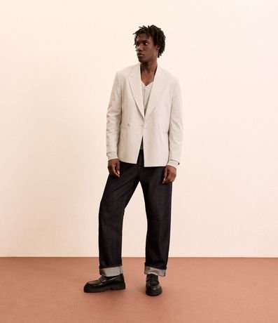 Pantalón Baggy en Jeans con Bajo Plegado