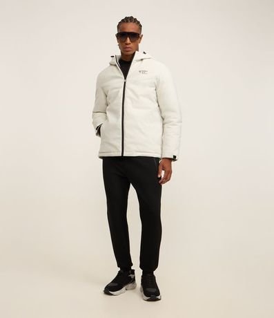Campera Deportiva con Capucha y Estampa Lettering 8