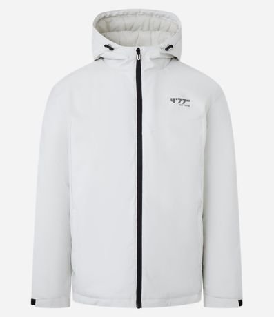 Campera Deportiva con Capucha y Estampa Lettering 10