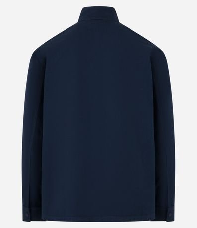 Campera Bomber en Sarga con Abotonado y Bolsillos Cargos 7