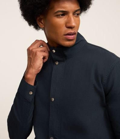 Campera Bomber en Sarga con Abotonado y Bolsillos Cargos 5