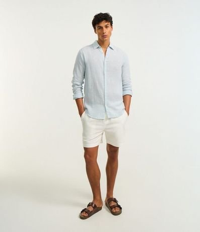 Camisa con Lino Cuello Inglés y Abotonado 2