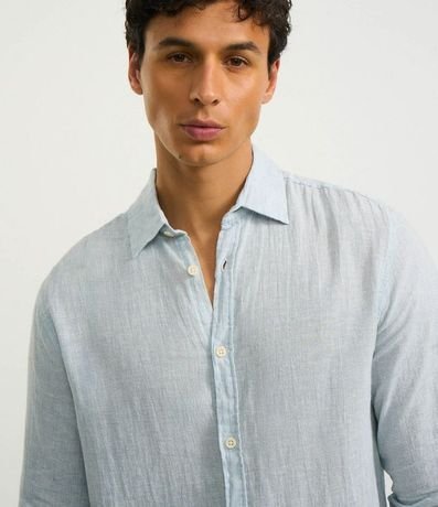 Camisa con Lino Cuello Inglés y Abotonado 4