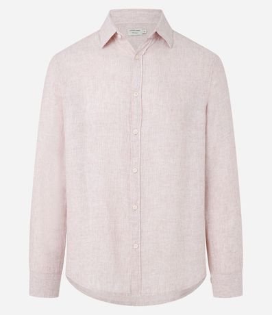 Camisa con Lino Cuello Inglés y Abotonado 6