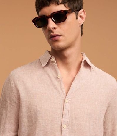 Camisa con Lino Cuello Inglés y Abotonado 3