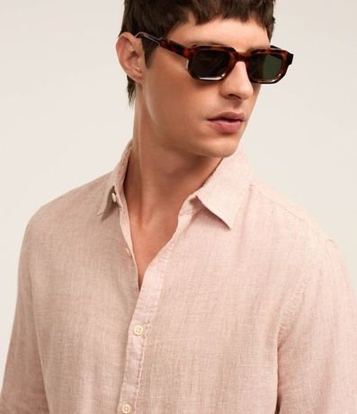 Camisa con Lino Cuello Inglés y Abotonado 5