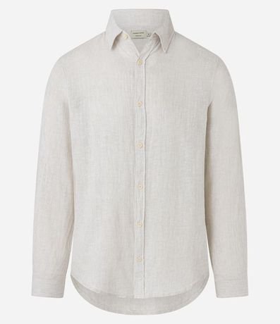 Camisa con Lino Cuello Inglés y Abotonado 6