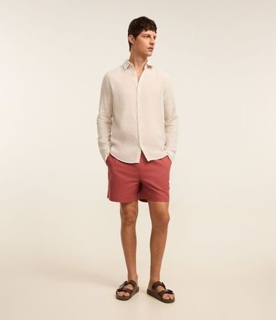 Camisa con Lino Cuello Inglés y Abotonado 2