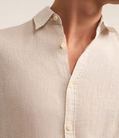 Camisa con Lino Cuello Inglés y Abotonado 4