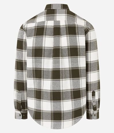 Camisa Comfort en Franela con Estampado de Cuadros y Bolsillos Delanteros 7