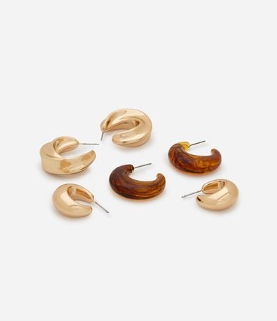 Kit 03 Caravanas Argollas con Formas y Colores Diversas 2