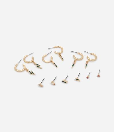 Kit 06 Caravanas Aro y Punto de Luz 2