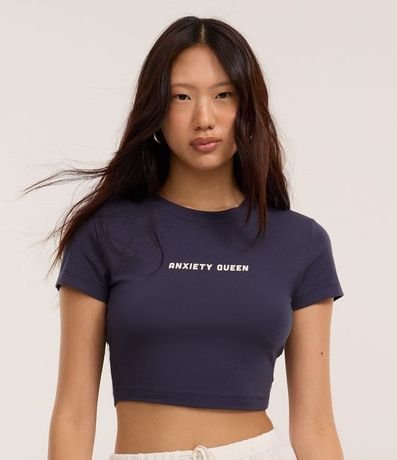 Blusa New T-shirt en Algodón con Estampa Anxiety Queen