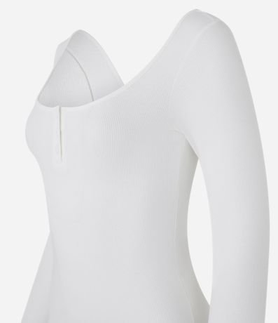 Blusa en Rib con Escote U y Botones 5