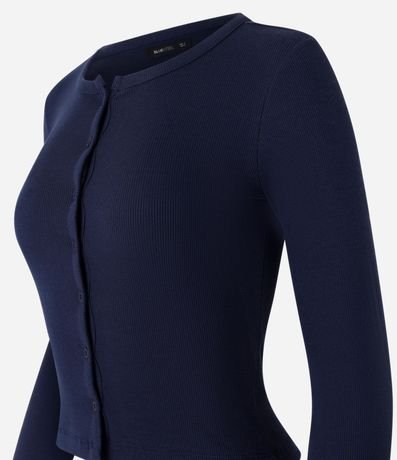Blusa Cardigan en Rib con Botones Delanteros 5