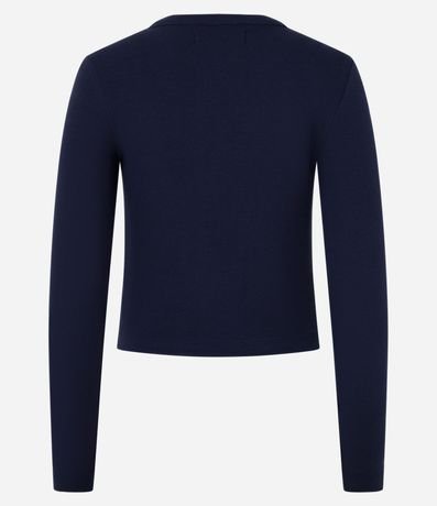 Blusa Cardigan en Rib con Botones Delanteros 6