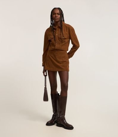 Short Pollera Corto en Terciopelo Pana