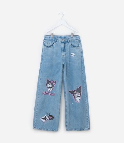 Pantalón Wide Leg Infantil con Estampa Kuromi - Talle 5 a 14 años