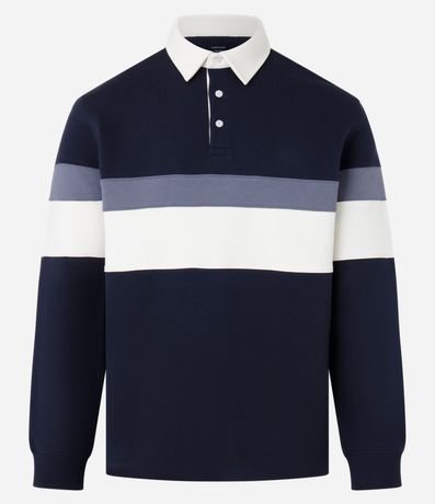 Saco Algodón con Cuello Polo Estampa Bloque de Color 8