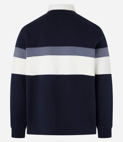 Saco Algodón con Cuello Polo Estampa Bloque de Color 9