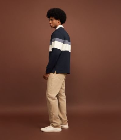 Saco Algodón con Cuello Polo Estampa Bloque de Color 4