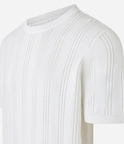 Remera de Algodón Perforada con Bies Acanalado 2