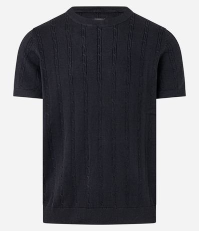 Remera en Algodón con Textura Trenzada 6